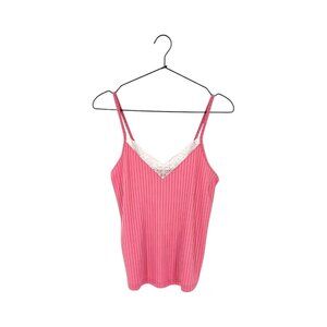 Ekouaer Ribbed & Lace Tank Top | Small